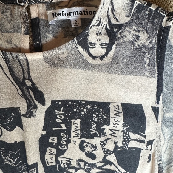 Reformation Monochrome Graphic Dress - Picture 2 of 5